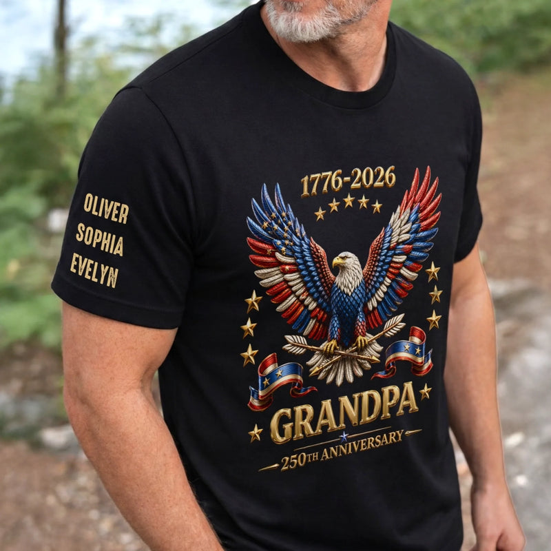 Personalized T-Shirt With Sleeve Design – Gifts For Grandpa, Dad – My Greatest Legacy