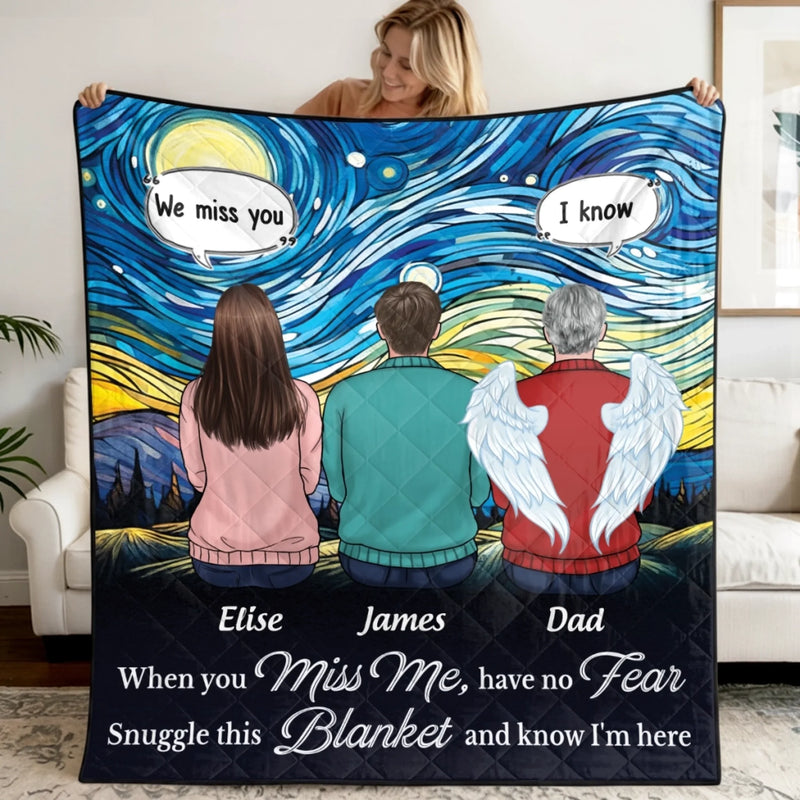 Personalized Quilt Blanket - Meaningful Memorial Gift - Love Stays Though You Are Gone