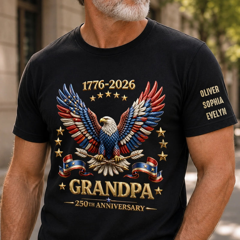 Personalized T-Shirt With Sleeve Design – Gifts For Grandpa, Dad – My Greatest Legacy