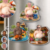 Personalized Photo Dad Bod Belly Squishy Acrylic Fridge Magnet – Funny Gifts For Dad, Grandpa –  Too Hot To Mow Today