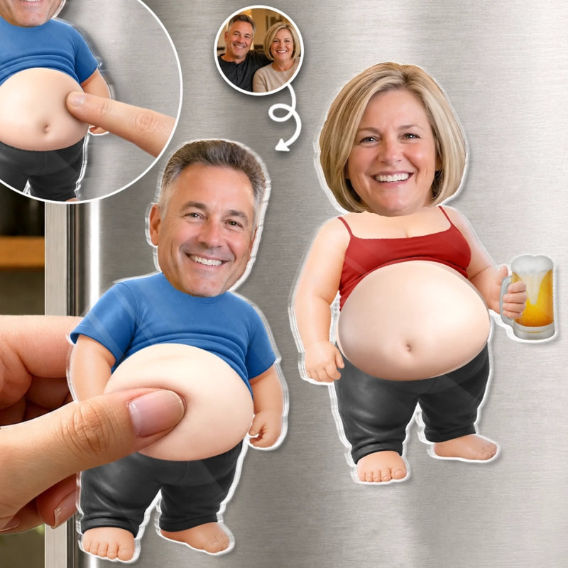 Personalized Photo Squishy Acrylic Fridge Magnet – Anniversary Gifts For Couple –  Official Belly Appreciation Club