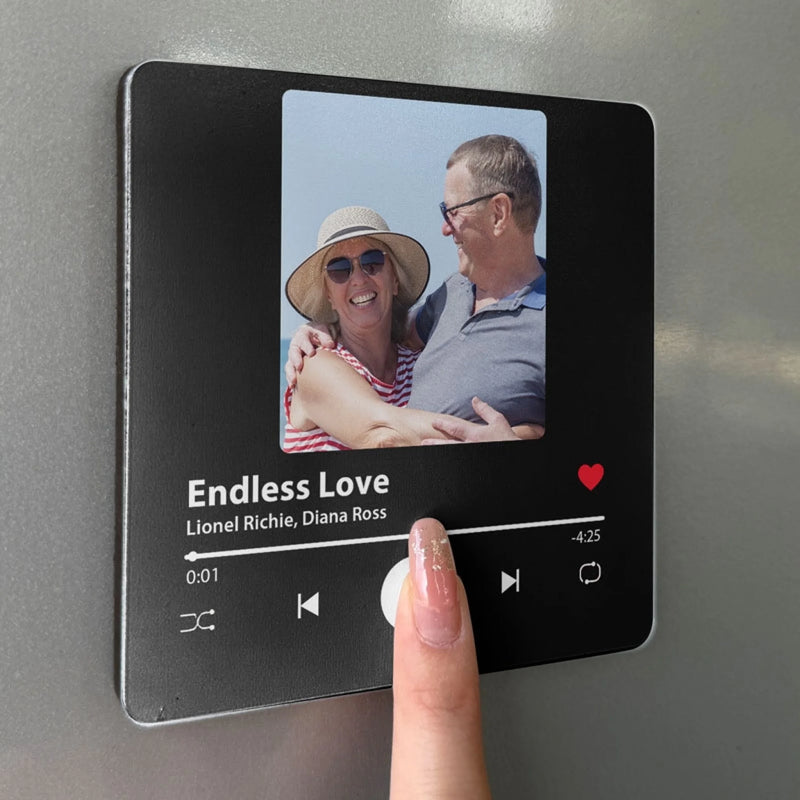 Personalized Photo Music Fridge Magnet - Gifts For Couple - All Of Me Loves All Of You