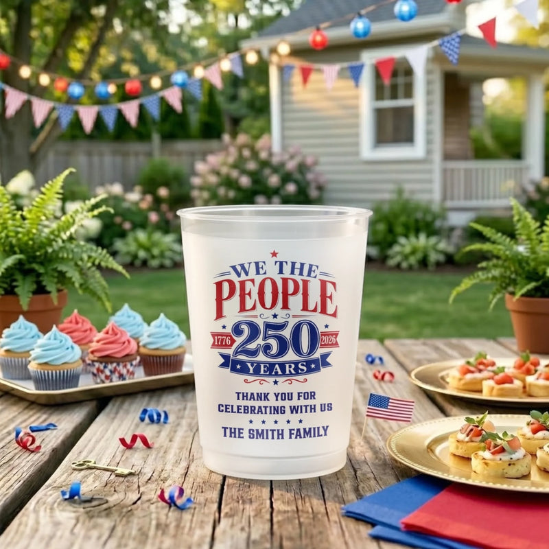 Personalized America 250th Anniversary Party Cups - Gifts For Family - Proud Hearts Strong Nation
