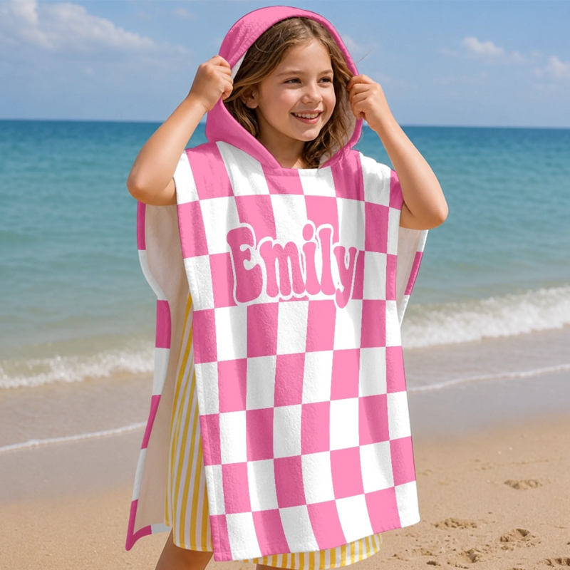 Personalized Poncho Beach Towel - Summer Gifts For Family Members - My Favorite Bright Sunny Escape