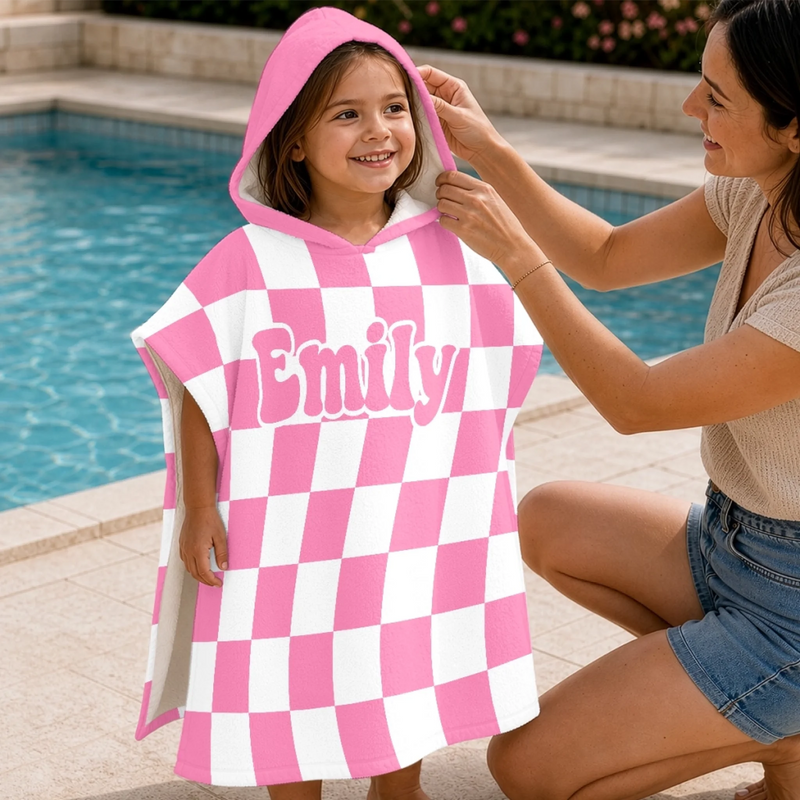 Personalized Poncho Beach Towel - Summer Gifts For Family Members - My Favorite Bright Sunny Escape
