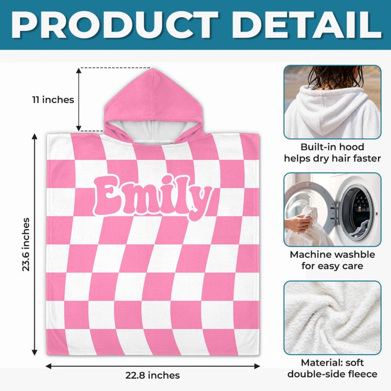 Personalized Poncho Beach Towel - Summer Gifts For Family Members - My Favorite Bright Sunny Escape