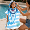 Personalized Poncho Beach Towel - Summer Gifts For Family Members - Beware Of Cute Shark Bites