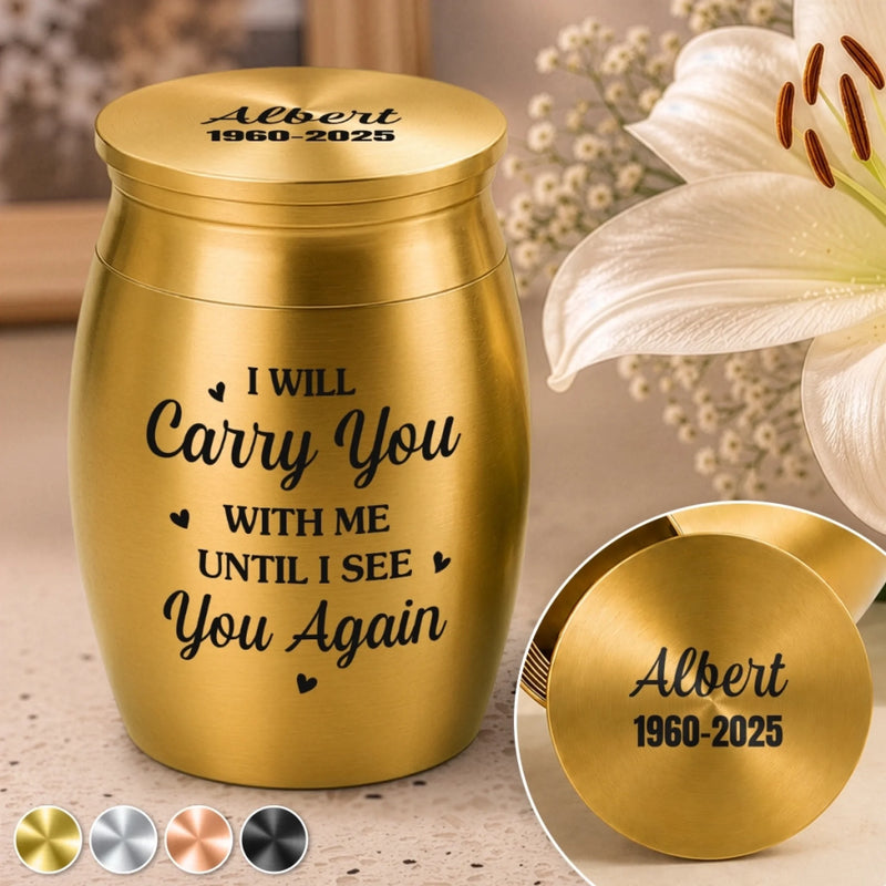Personalized Memorial Urn - Sympathy Gift - Always By My Side