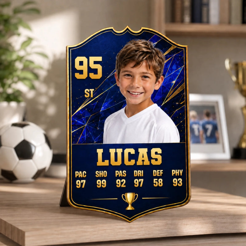 Personalized Football Player Card Plaque – Gifts For Football Lovers, Sports Fans, Sports Lovers – Champions