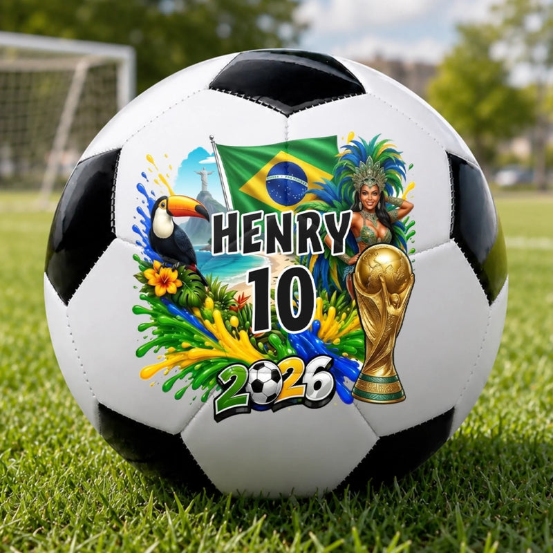 Personalized World Football Soccer Ball – Gifts For Football Lovers, Sports Fans, Sports Lovers – My Lucky Number, My Nation