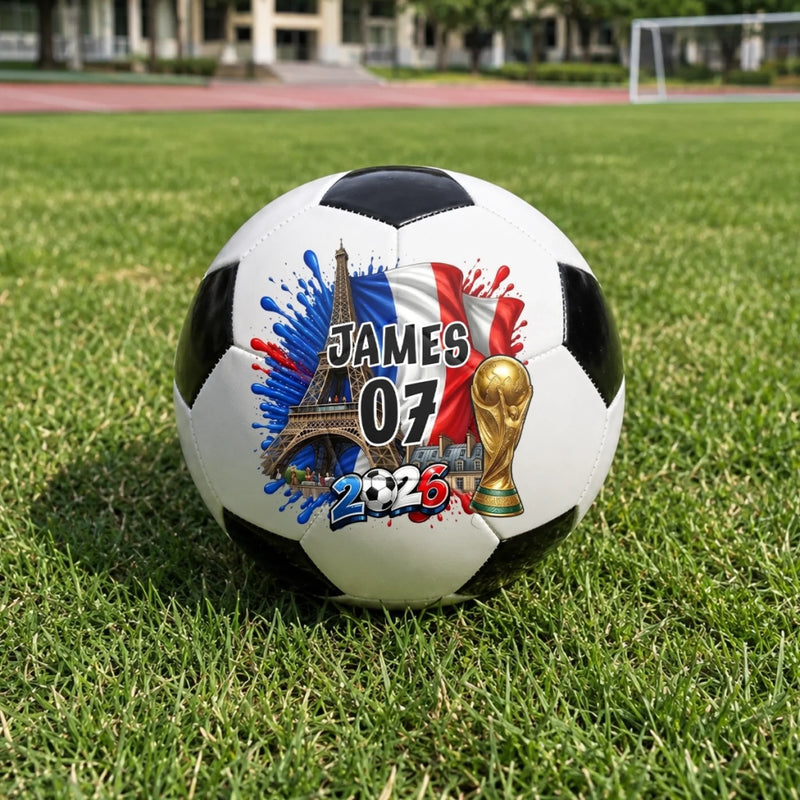 Personalized World Football Soccer Ball – Gifts For Football Lovers, Sports Fans, Sports Lovers – My Lucky Number, My Nation
