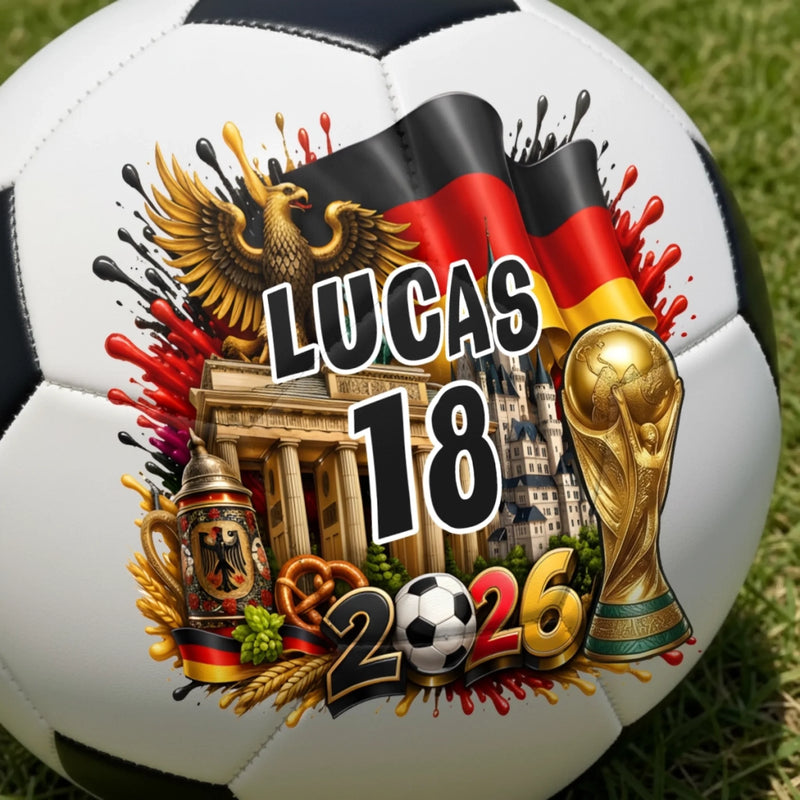 Personalized World Football Soccer Ball – Gifts For Football Lovers, Sports Fans, Sports Lovers – My Lucky Number, My Nation