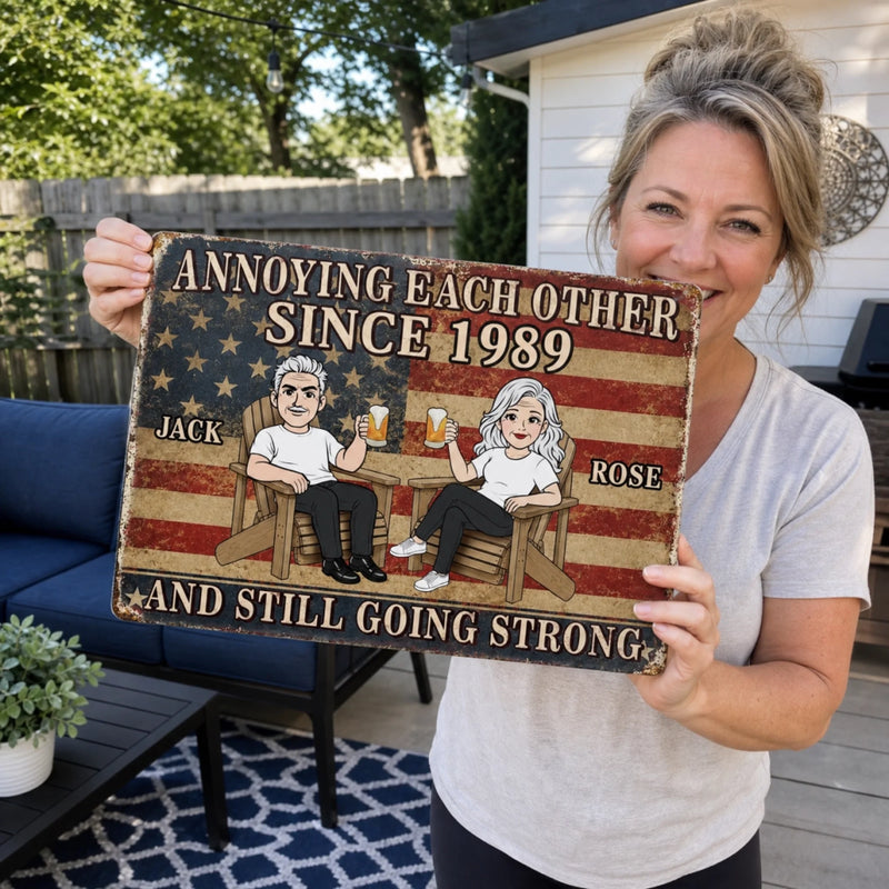 Personalized Metal Sign – Anniversary Gifts For Couple, Husband And Wife – Forever Bound By Love