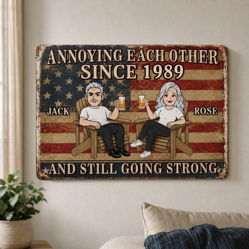 Personalized Metal Sign – Anniversary Gifts For Couple, Husband And Wife – Forever Bound By Love