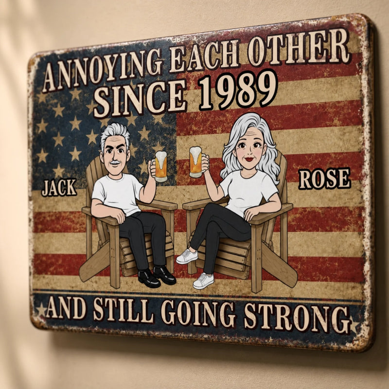 Personalized Metal Sign – Anniversary Gifts For Couple, Husband And Wife – Forever Bound By Love