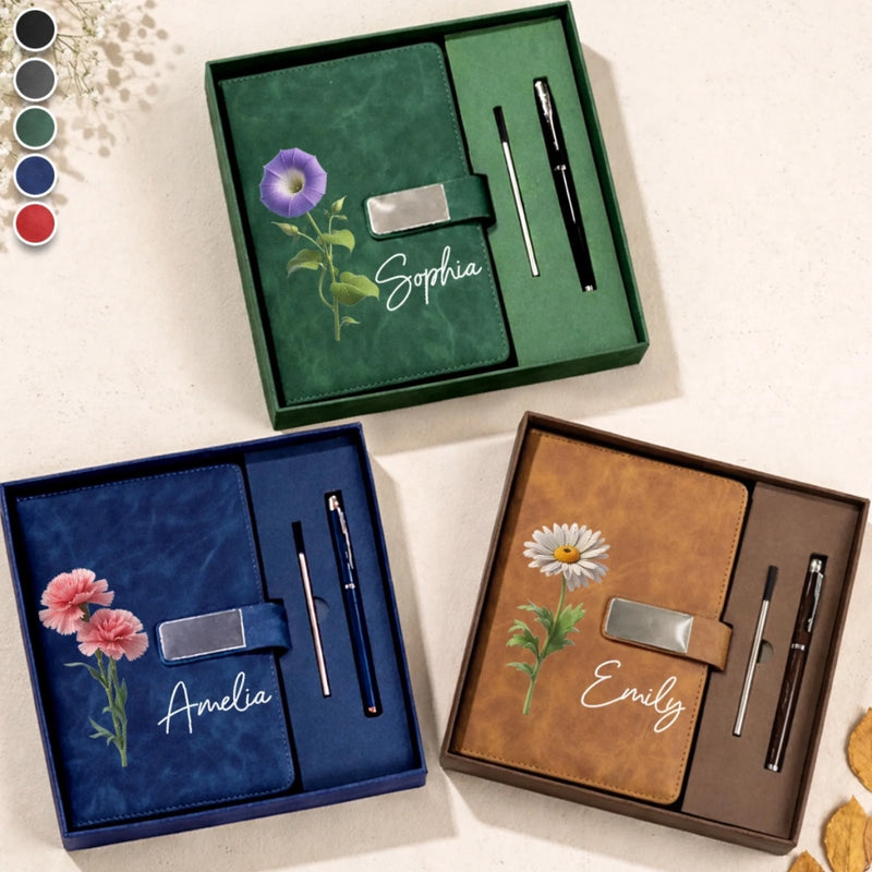 Personalized PU Leather Notebook – Gifts For Women, Besties, Sisters, BFF – Blessed With Inner Sunshine