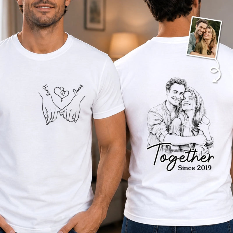 Personalized Photo Unisex T-shirt – Anniversary Gifts For Couple – Love In Every Line