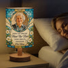 Personalized Photo Linen Bedside Table Lamp - Memorial Sympathy Gifts - Remembered With Love Always
