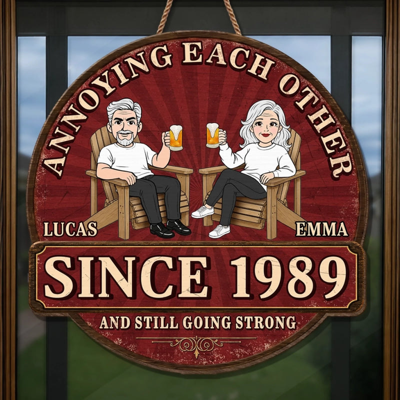 Personalized Wood Sign – Camping Gifts For Couple – Growing Older, Never Growing Apart