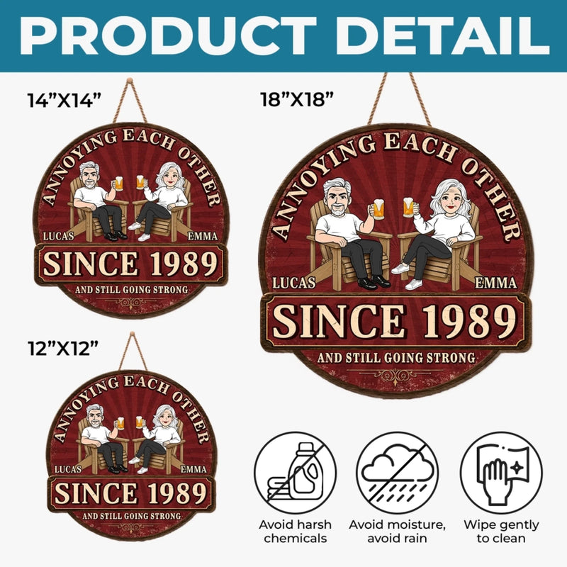 Personalized Wood Sign – Camping Gifts For Couple – Growing Older, Never Growing Apart