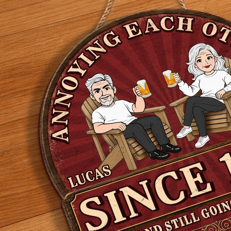 Personalized Wood Sign – Camping Gifts For Couple – Growing Older, Never Growing Apart