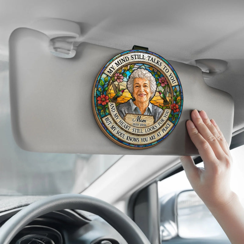 Personalized Photo Car Visor Clip - Memorial Sympathy Gifts - Gone Yet Forever In My Heart