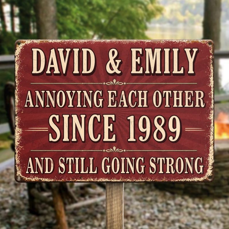 Personalized Metal Sign – Anniversary Gifts For Couple – Our Forever Rugged Love Bond