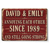 Personalized Metal Sign – Anniversary Gifts For Couple – Our Forever Rugged Love Bond