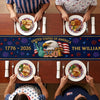 Personalized America 250th Anniversary Table Runner – Gifts For Family Members – Proud Hearts Shine Bright