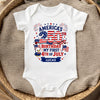 Personalized America 250th Anniversary Baby Onesie - Gifts For New Moms, New Dads, New Parents - Little Patriot Shines Bright