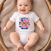 Personalized America 250th Anniversary Baby Onesie - Gifts For New Moms, New Dads, New Parents - Little Patriot Shines Bright