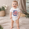 Personalized America 250th Anniversary Baby Onesie - Gifts For New Moms, New Dads, New Parents - Little Patriot Shines Bright