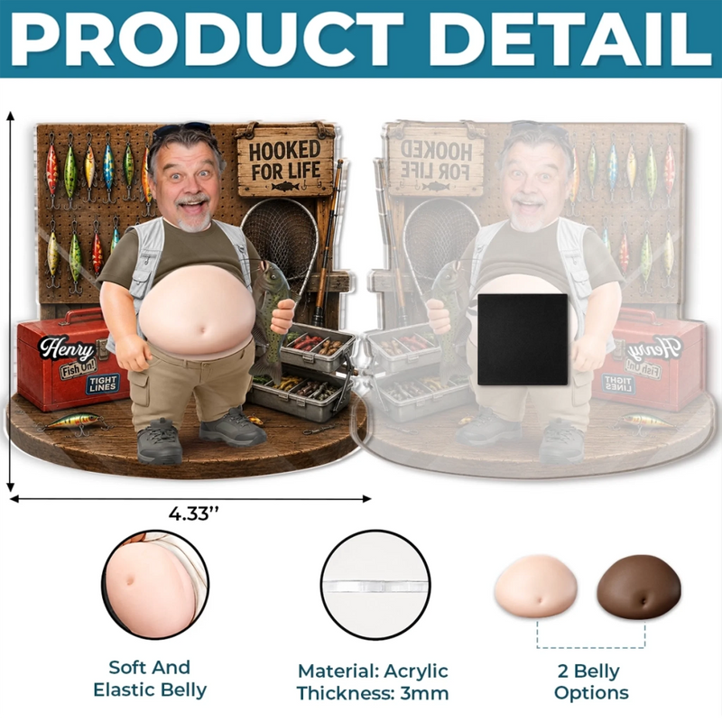 Personalized Photo Dad Bod Belly Squishy Acrylic Fridge Magnet – Funny Gifts For Dad, Grandpa –  Hooked On The Good Life