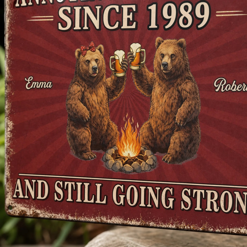 Personalized Home Decor Metal Sign - Gifts For Campers, Couple - Love Drives Us Crazy