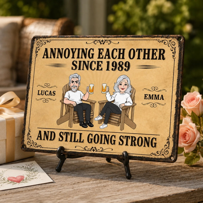 Personalized Home Decor Metal Sign - Gifts For Campers Couple - Adventure Awaits Us