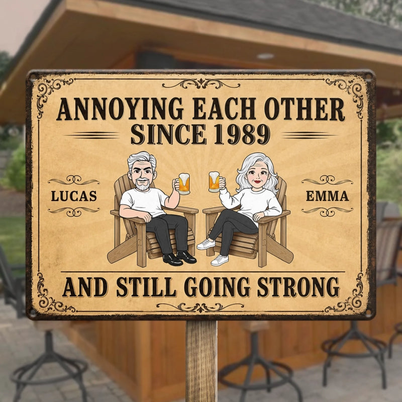 Personalized Home Decor Metal Sign - Gifts For Campers Couple - Adventure Awaits Us