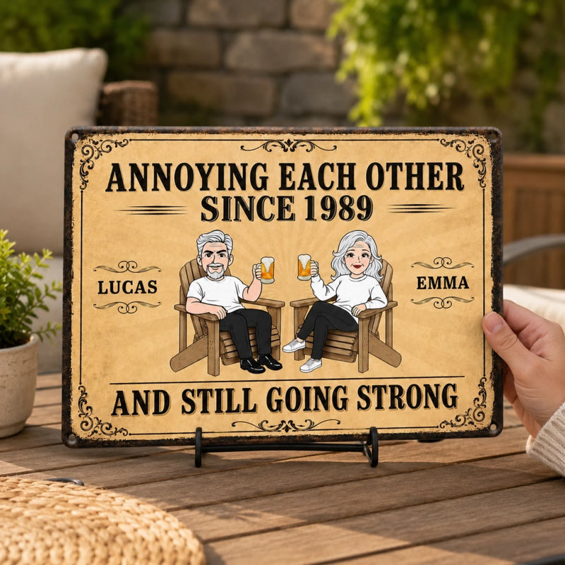 Personalized Home Decor Metal Sign - Gifts For Campers Couple - Adventure Awaits Us