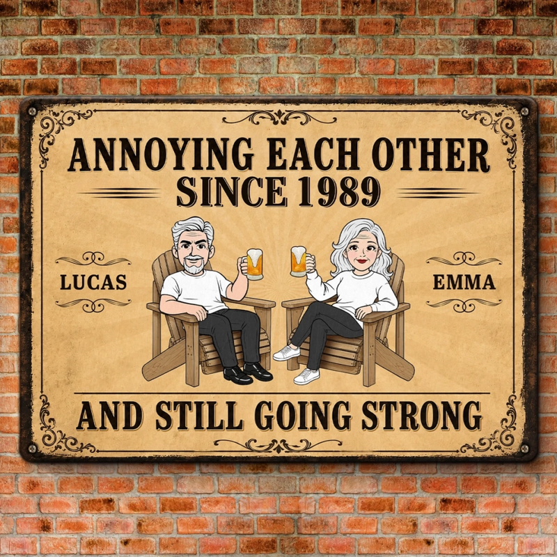 Personalized Home Decor Metal Sign - Gifts For Campers Couple - Adventure Awaits Us