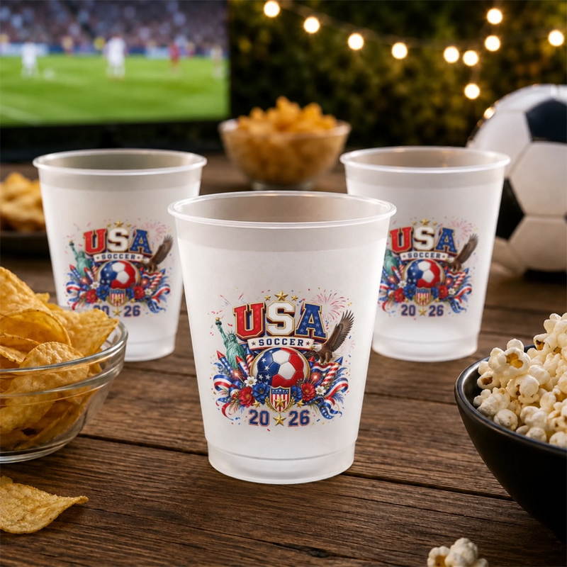 Personalized Party Cups - Gifts For Soccer Lovers, Sports Fans, Sports Lovers - Born To Cheer Together