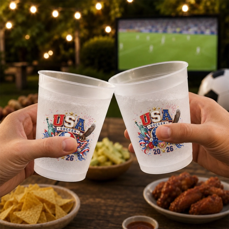 Personalized Party Cups - Gifts For Soccer Lovers, Sports Fans, Sports Lovers - Born To Cheer Together
