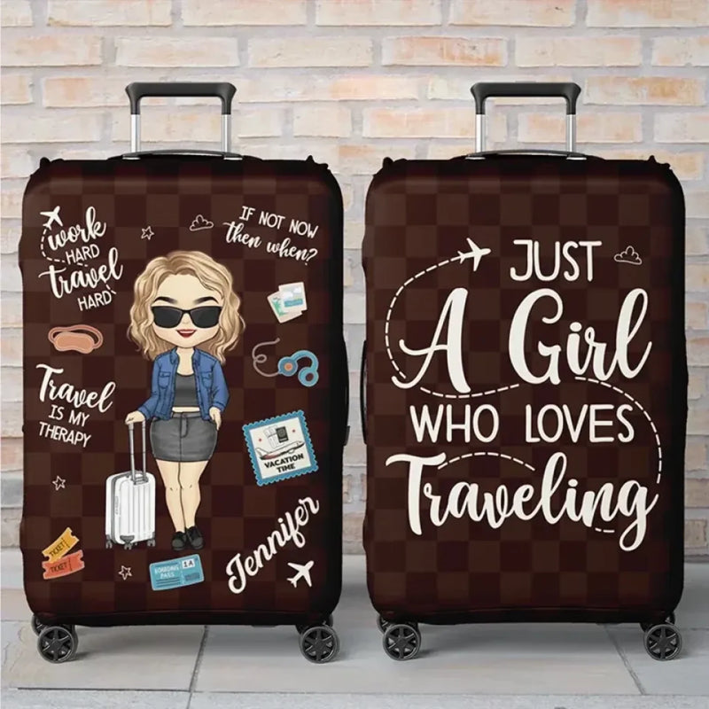 Personalized Luggage Cover – Vacation Gift For Adventure Travel Lovers – Love Is An Endless Journey