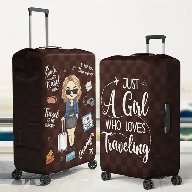 Personalized Luggage Cover – Vacation Gift For Adventure Travel Lovers – Love Is An Endless Journey