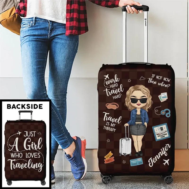 Personalized Luggage Cover – Vacation Gift For Adventure Travel Lovers – Love Is An Endless Journey
