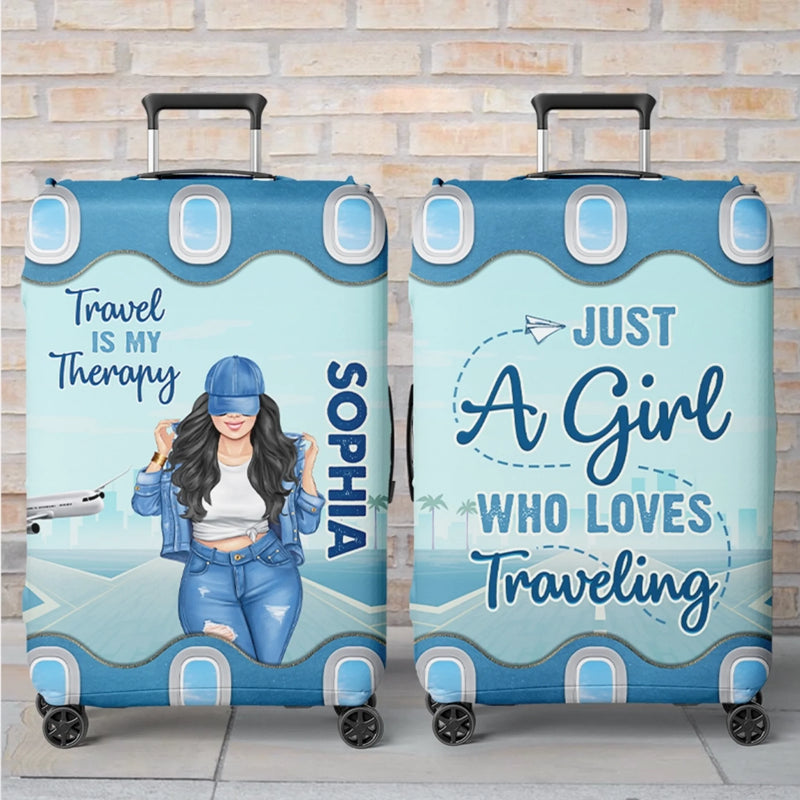 Personalized Luggage Cover – Vacation Gift For Adventure Travel Lovers – Up In The Clouds, Where I Belong