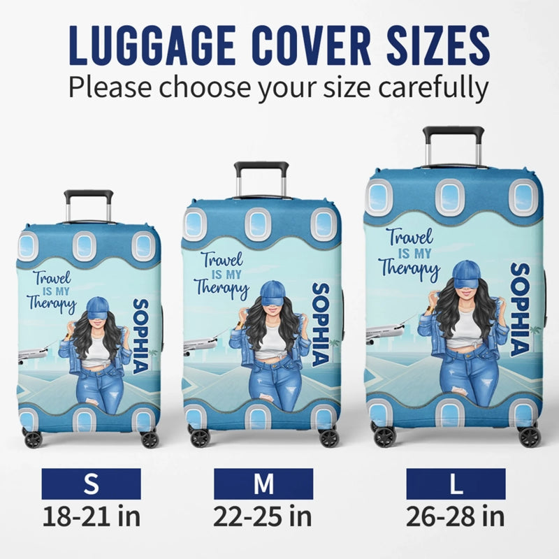 Personalized Luggage Cover – Vacation Gift For Adventure Travel Lovers – Up In The Clouds, Where I Belong