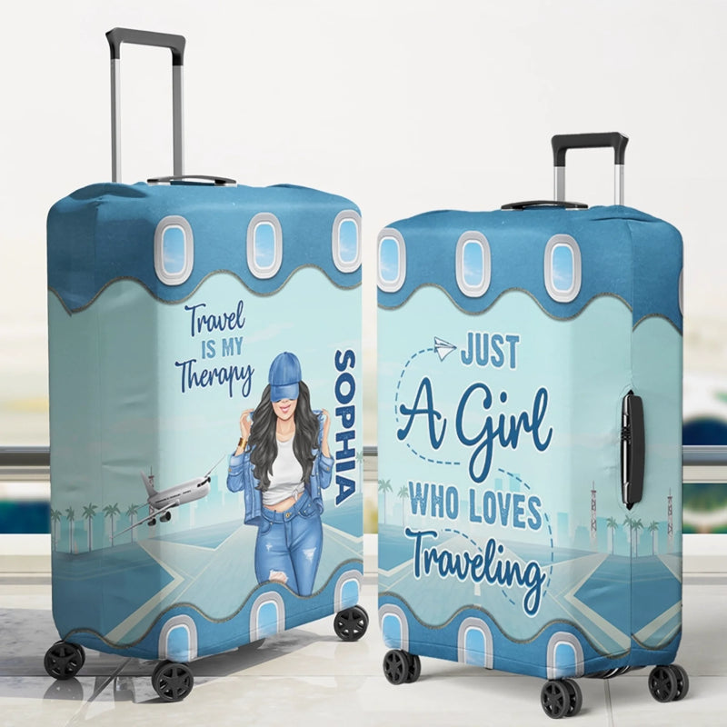 Personalized Luggage Cover – Vacation Gift For Adventure Travel Lovers – Up In The Clouds, Where I Belong