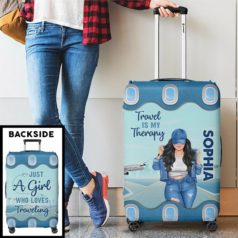 Personalized Luggage Cover – Vacation Gift For Adventure Travel Lovers – Up In The Clouds, Where I Belong