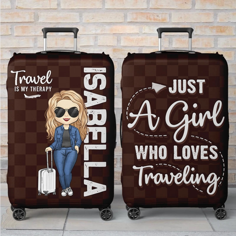 Personalized Luggage Cover – Vacation Gift For Travel Lovers – Travel Is My Therapy