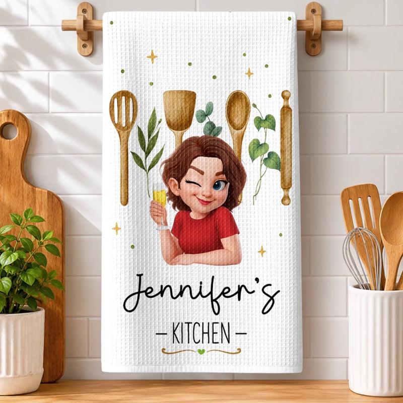 Personalized Kitchen Towel – Gifts For Her, Mom, Grandma – A Pinch Of Happiness