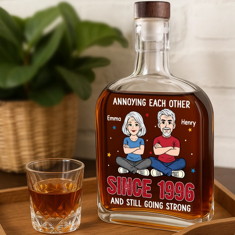 Personalized Whiskey Bottle – Anniversary Gifts For Couple, Whiskey Lovers – Partners In Lifetime Crimes